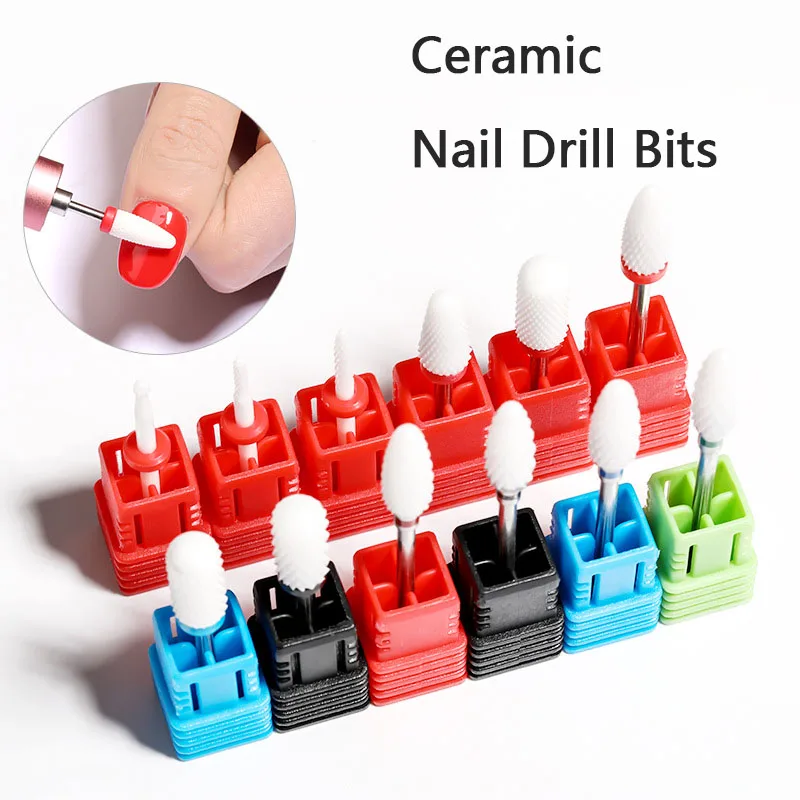 Ceramics Nail Drill Bits Milling Cutter For Manicure Gel Nail Drill Nail Sanding Cap Nails Accessories And Tools 2