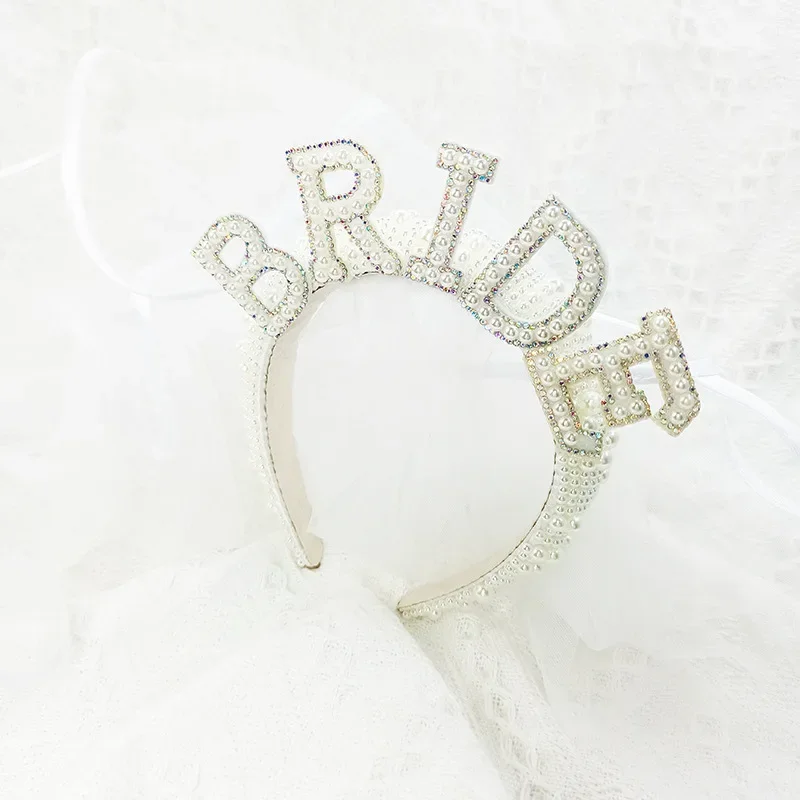 Bride To Be Pearl Crown fascia Bach addio al nubilato addio al nubilato addio al nubilato matrimonio fidanzamento prova cena decorazione regalo - Image 3