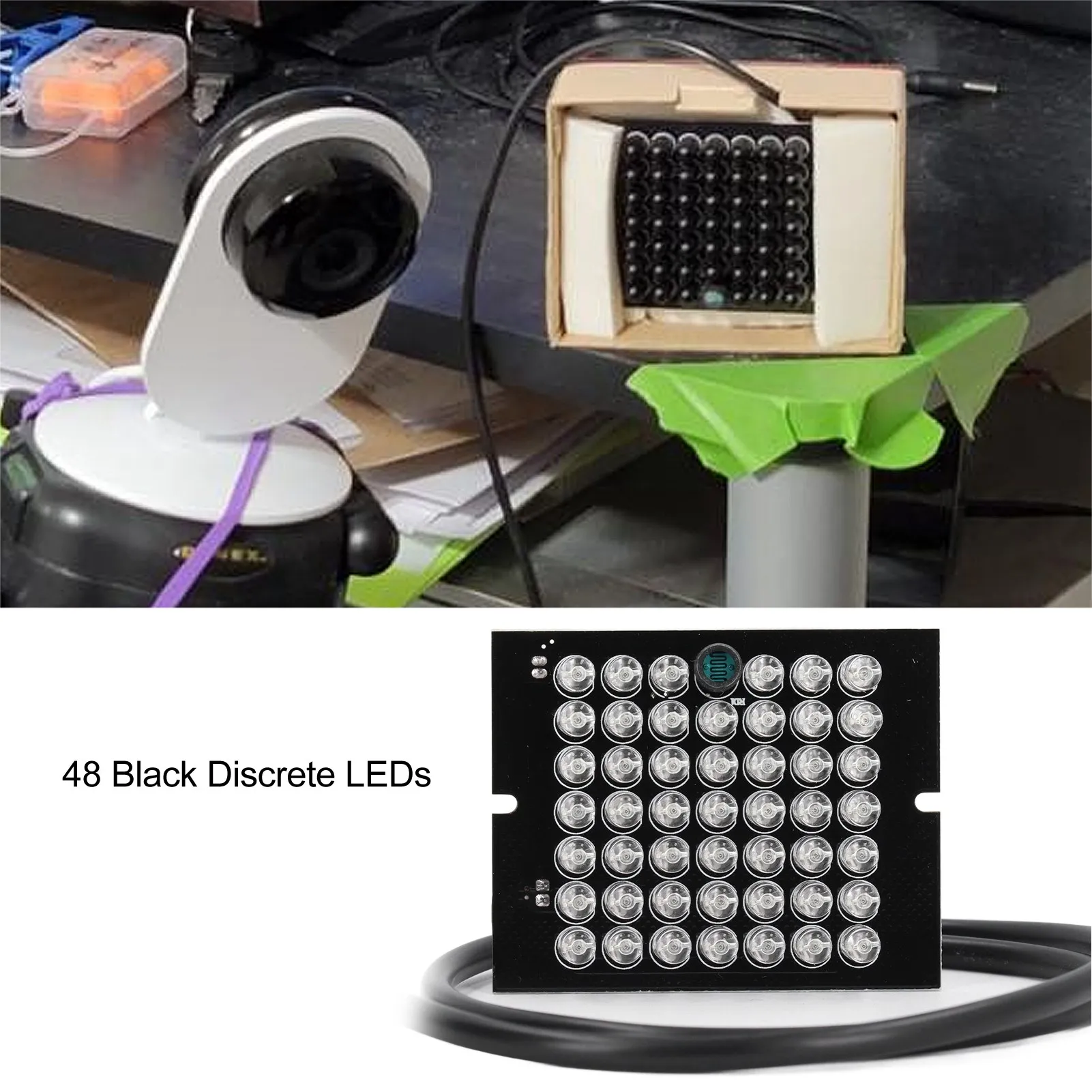 940nm Camera Light Board CCTV Camera Auxiliary Lamp High Power DC12V Built in Light Sensor Compact Design for Home Indoor Use