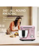 1 шт. миксер, миксер с наклонной головкой, кухонный электрический миксер для теста, для бытовых средств, чаша из нержавеющей стали мощностью 1000 Вт, 4 кварты — изображение 5