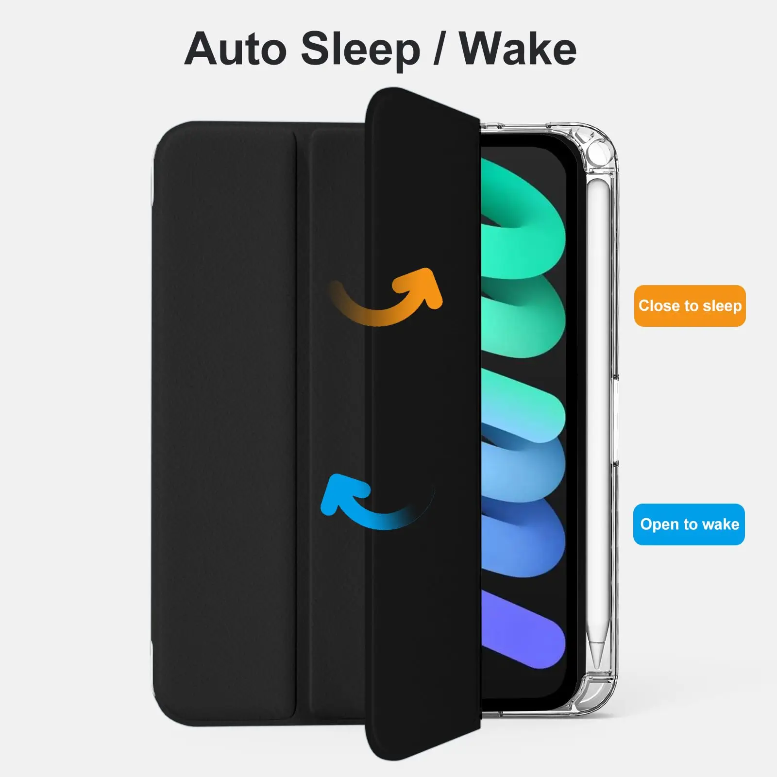 Premium Flip Smart Cover with Transparent Back Shell