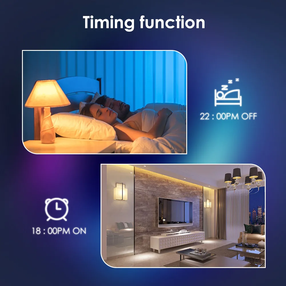 Tuya 15W WiFi E27 Smart Dimmable Bulb RGBCW 100-240V LED Light Smart Life App Control Support Alexa Google Home Alice smart light bulb adapter