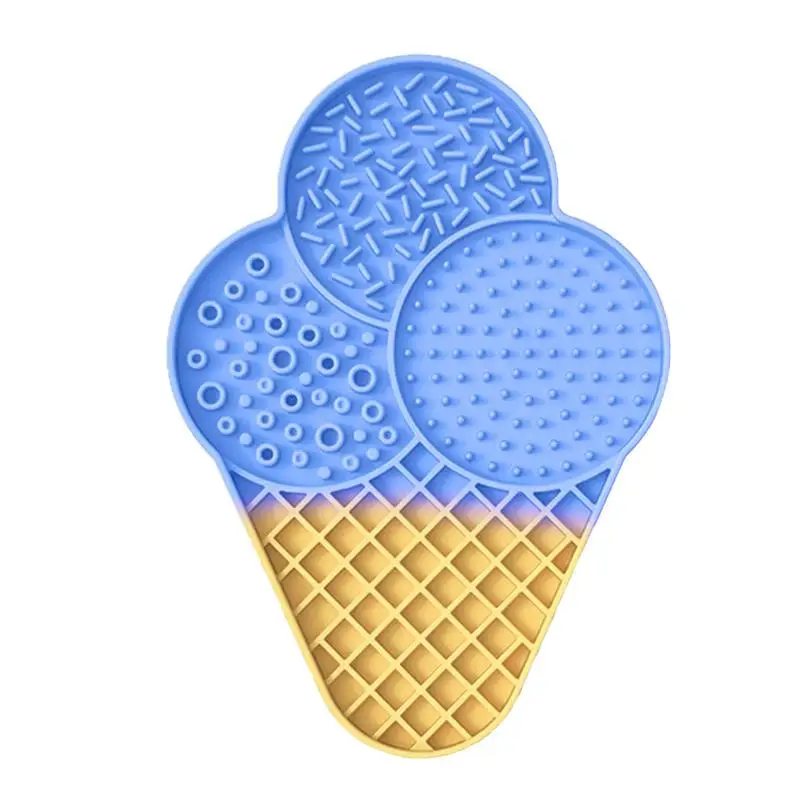 

Slow Feeder Dog Bowl Pet Dog Slow Food Bowl Silicone Ice Cream Shaped Food Bowl Anti-Choking Dog Bowl Healthy Eating Diet