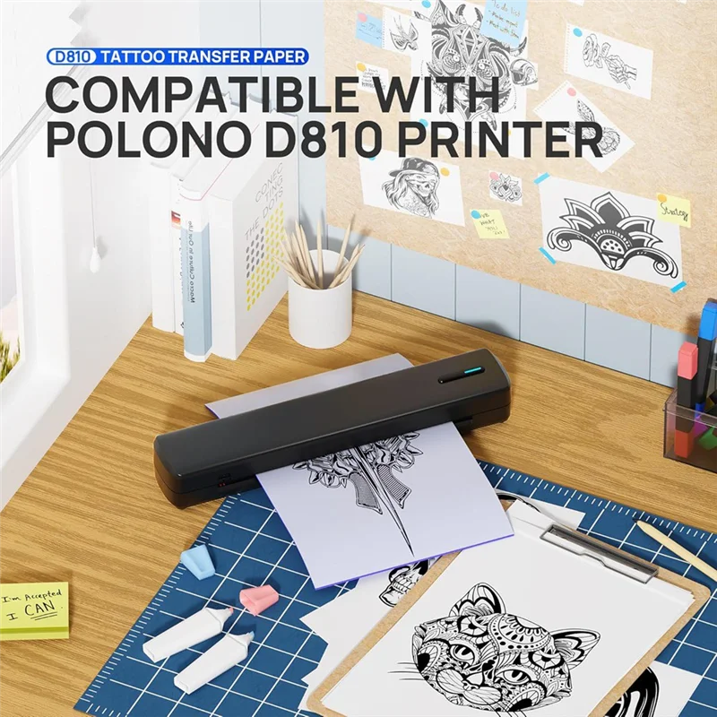 J1UL1N 문신 전사지, A4 사이즈 문신 전사 키트용 열전사 스텐실 용지 - DIY 문신 트레이싱 용지