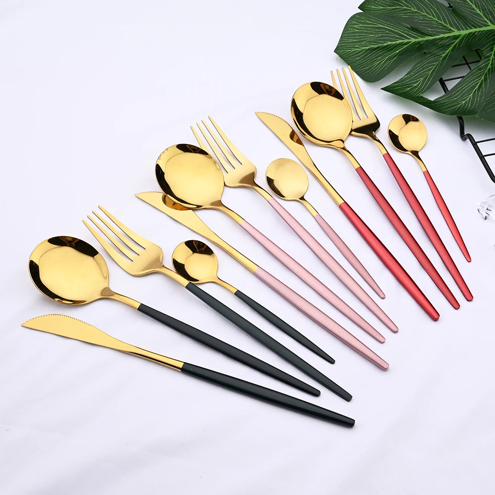 Bistrot couleur Gold Uni, Rose - Couteau de table main image 1