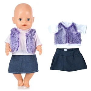 Doll Clothes for 43cm Born Baby Doll Plaids and Tweeds Suit for 18" Doll Outfits