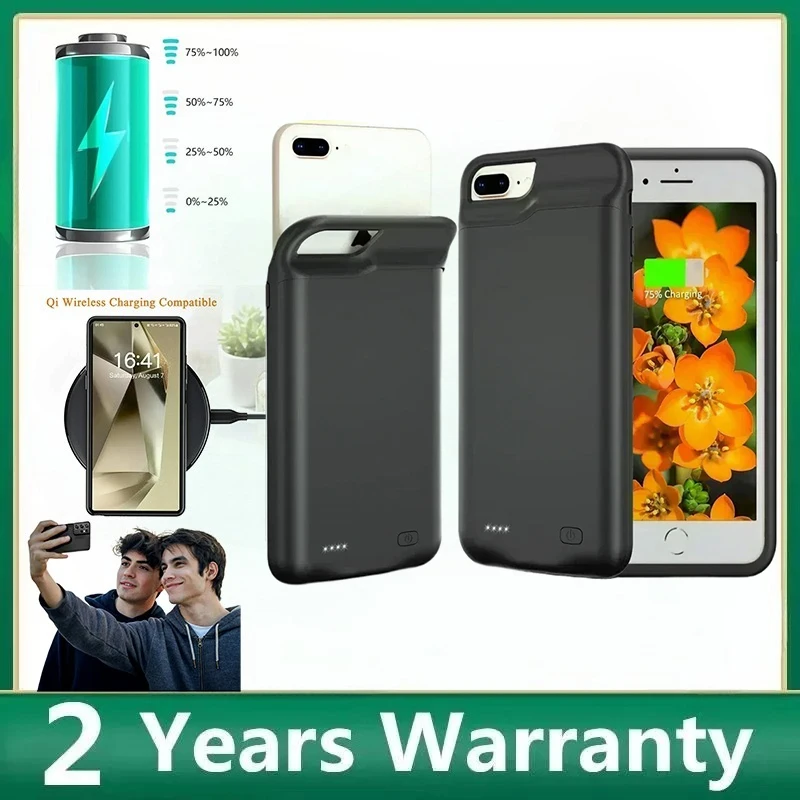 10000mAh 슬림 소프트 실리콘 배터리 케이스 (아이폰 6 플러스, 6s, 7, 8 플러스 5.5인치용) 아이폰 7 플러스 호환 충전기 보조배터리