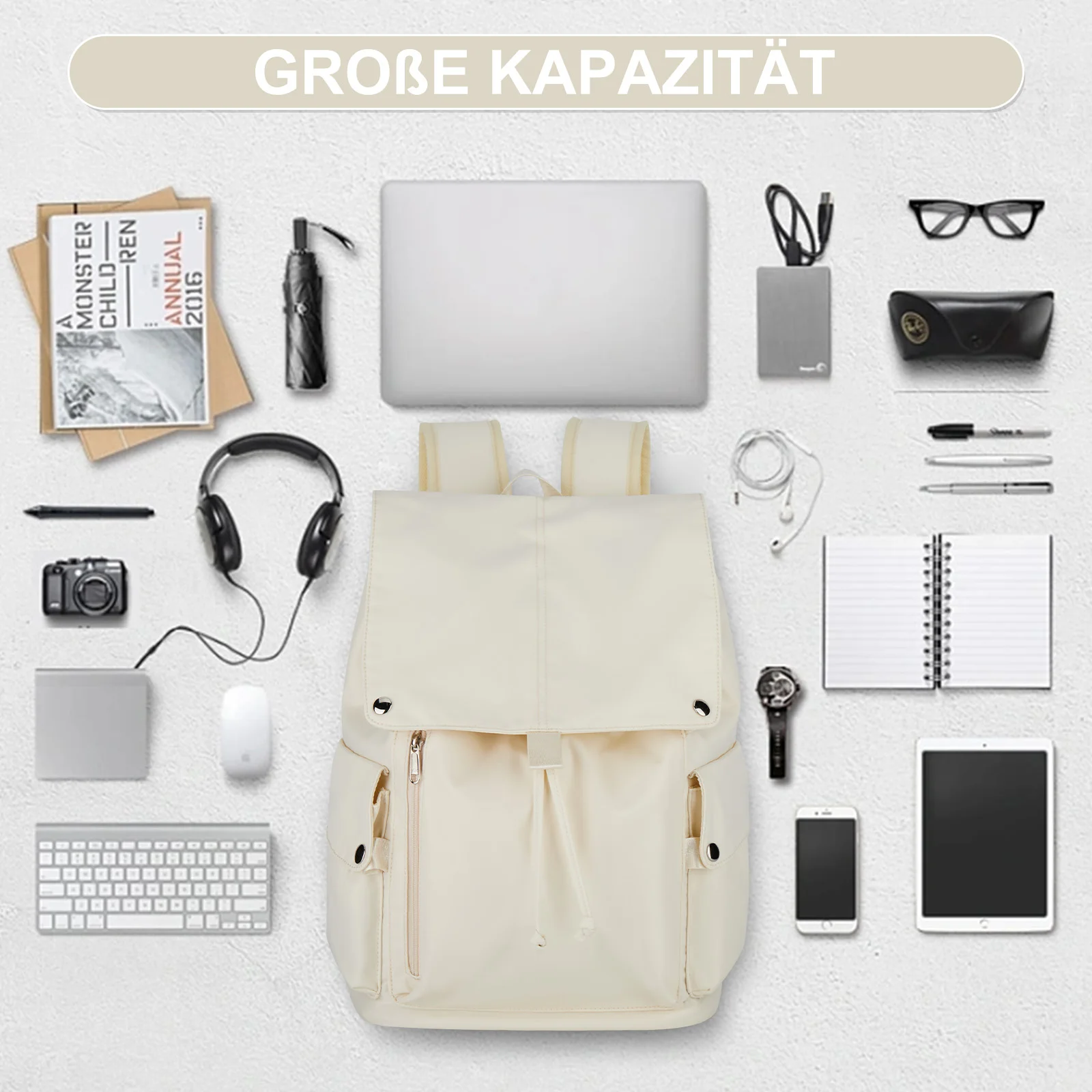 Versatile Lightweight Women's Backpack Stylish Simple,Suitable for High School And College Students Bags, Women Laptops Backpack