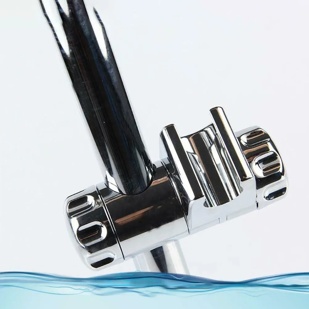 1PC Chrome Shower Rail Head Slider Holders 25mm Bracket For Slide Bar Chrome Plated Bathroom Pipe