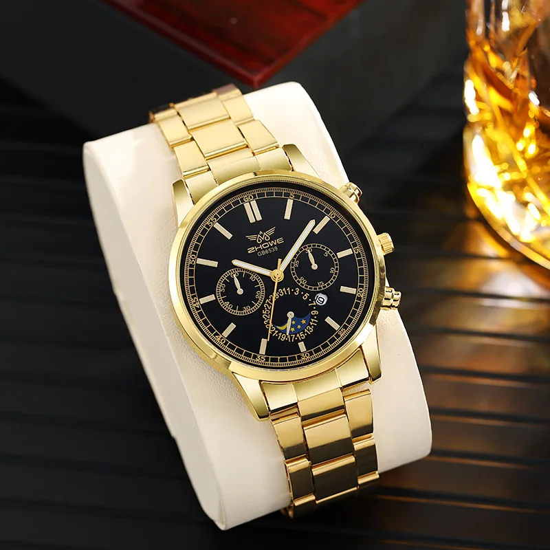1PC Men's Luxury Watch Simple Business Style Calendar Men's Steel Belt Watch Men's Christmas Valentine's Day Gift