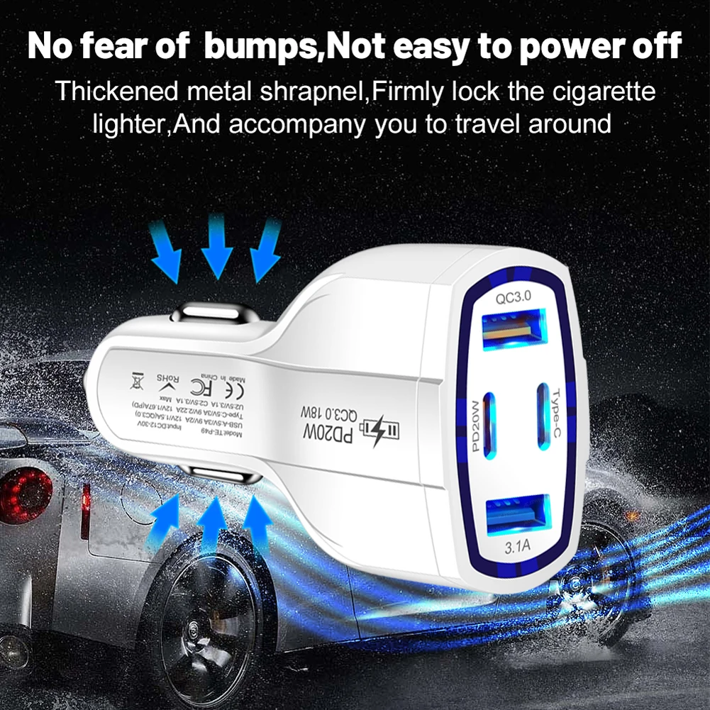    PD 20W 2USB + 2PD  , USB Tyoe C    , ȭ Ｚ, 12-30V, 4 in 1