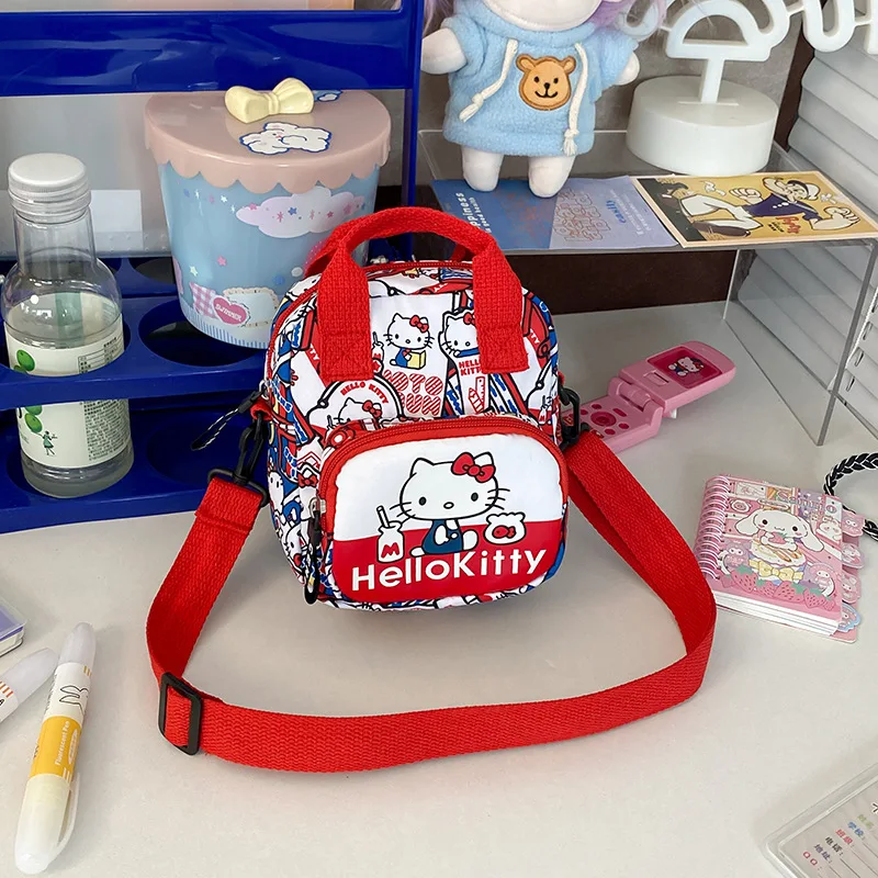 

Сумка-мессенджер с мультяшным принтом Hello Kitty Sanrio Kt Cat Kawaii, милая сумка, вместительная сумка для хранения, подарок на день рождения