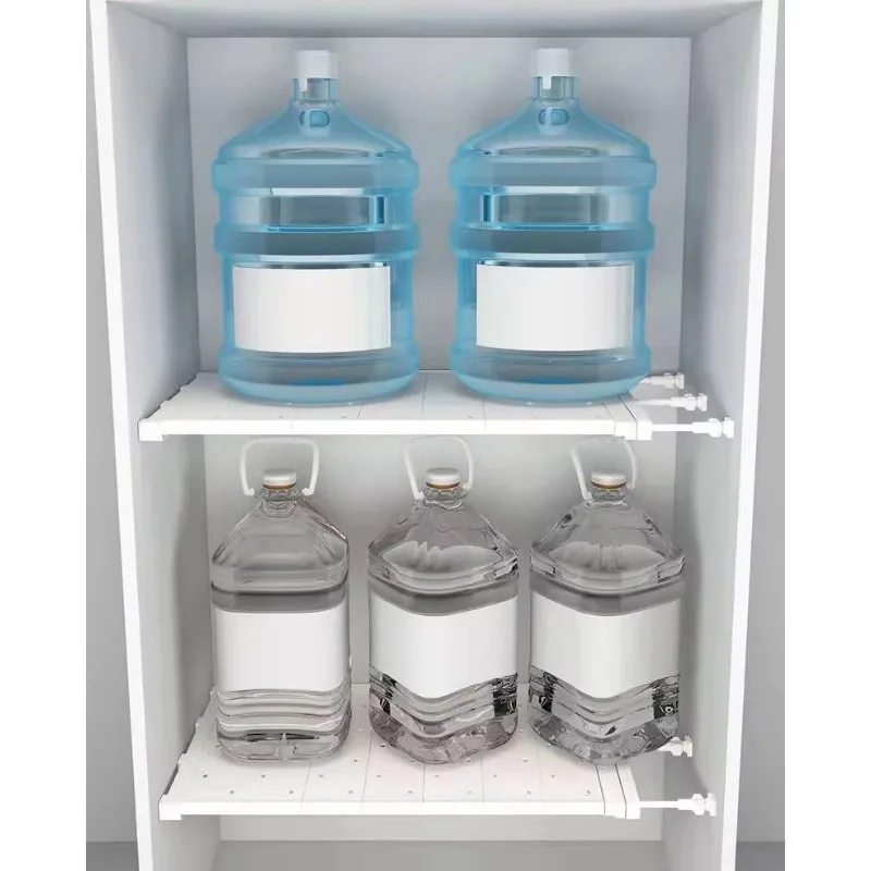 Large Size Adjustable Closet Organizer Kitchen Storage Shelf Retractable Wardrobe Storage Tiered Partition Rack Bathroom Holder