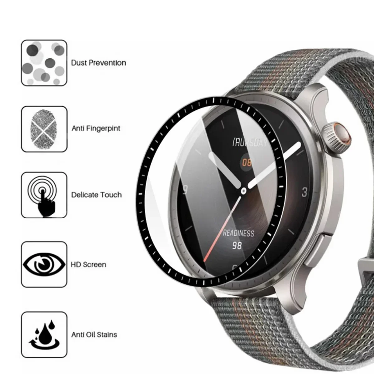 9D weiche, gebogene Folie für Amazfit Balance, vollständiger Displayschutz mit abgestuften HD-Folien, Smartwatch-Zubehör – Detail 2