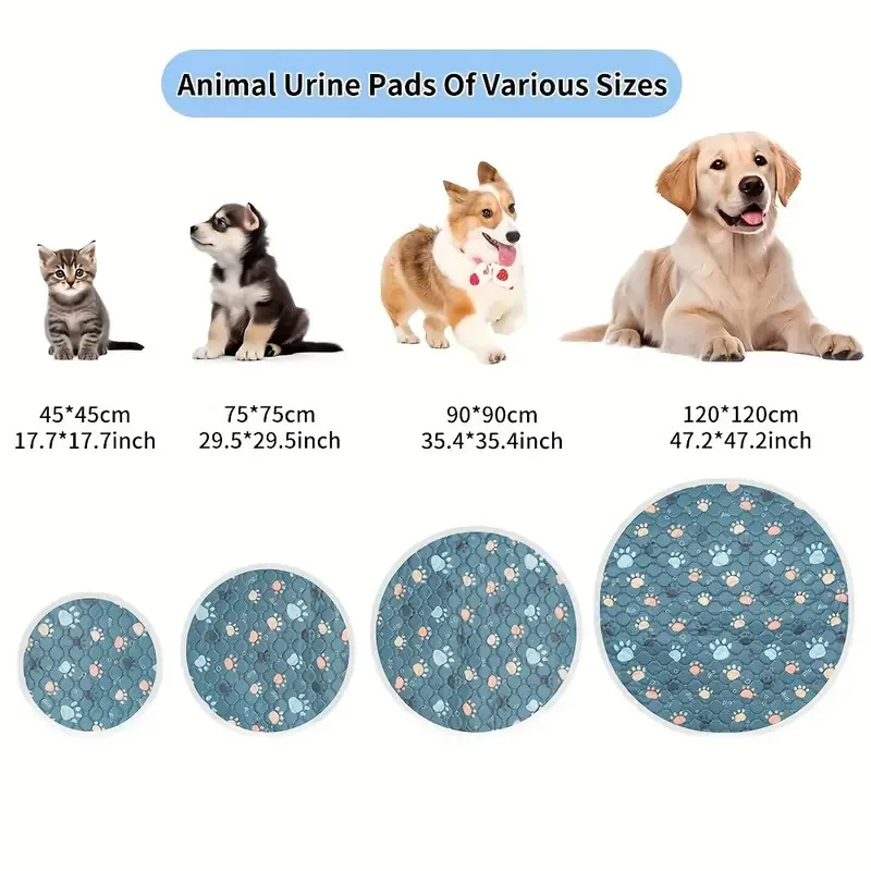 Circle Non-slip Mat for Pets Waterproof Dog Pee Pad Breathable Cat Mat Washable Pet Diaper Pad High Absorbent Pet