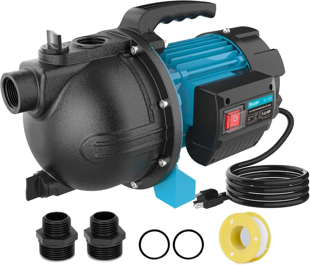 1.6HP Shallow Well Pump 1200GPH Portable Water Transfer Garden Irrigation Pressure Booster