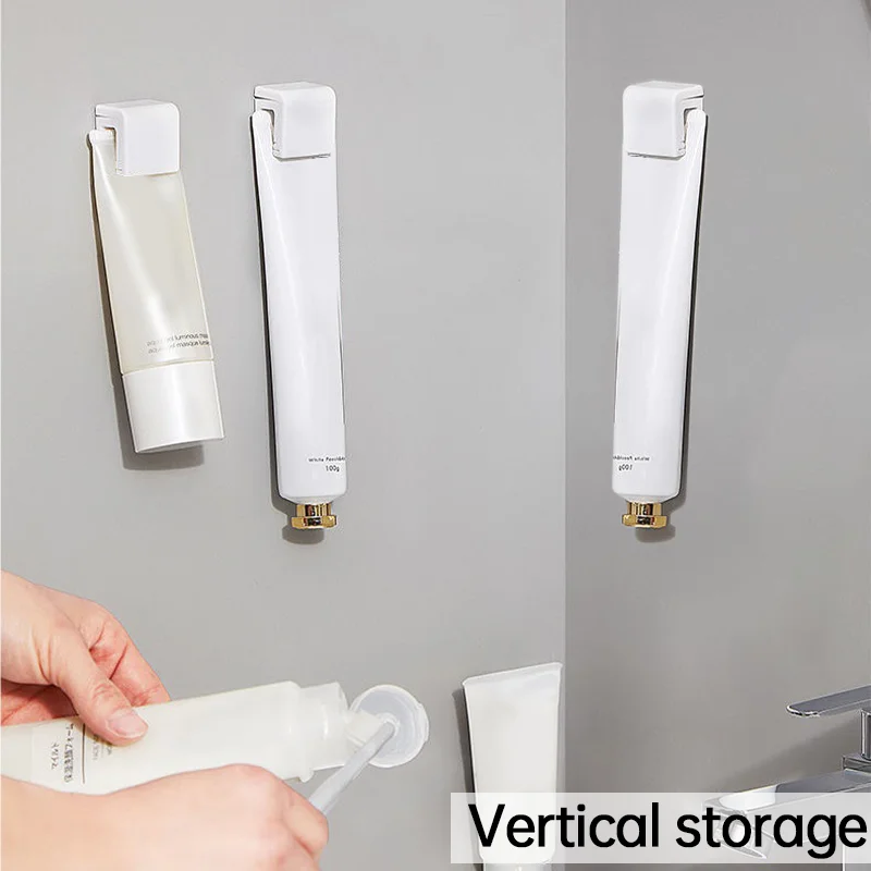 Toothpaste Squeezer Bathroom Accessories Waterproof Non-Slip Toothpaste Hanging Rack Organizer No Hole Punching