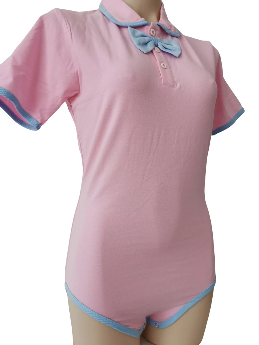 Adult Pink Bodysuit Bow Onesie Baby Romper Abdl Clothes