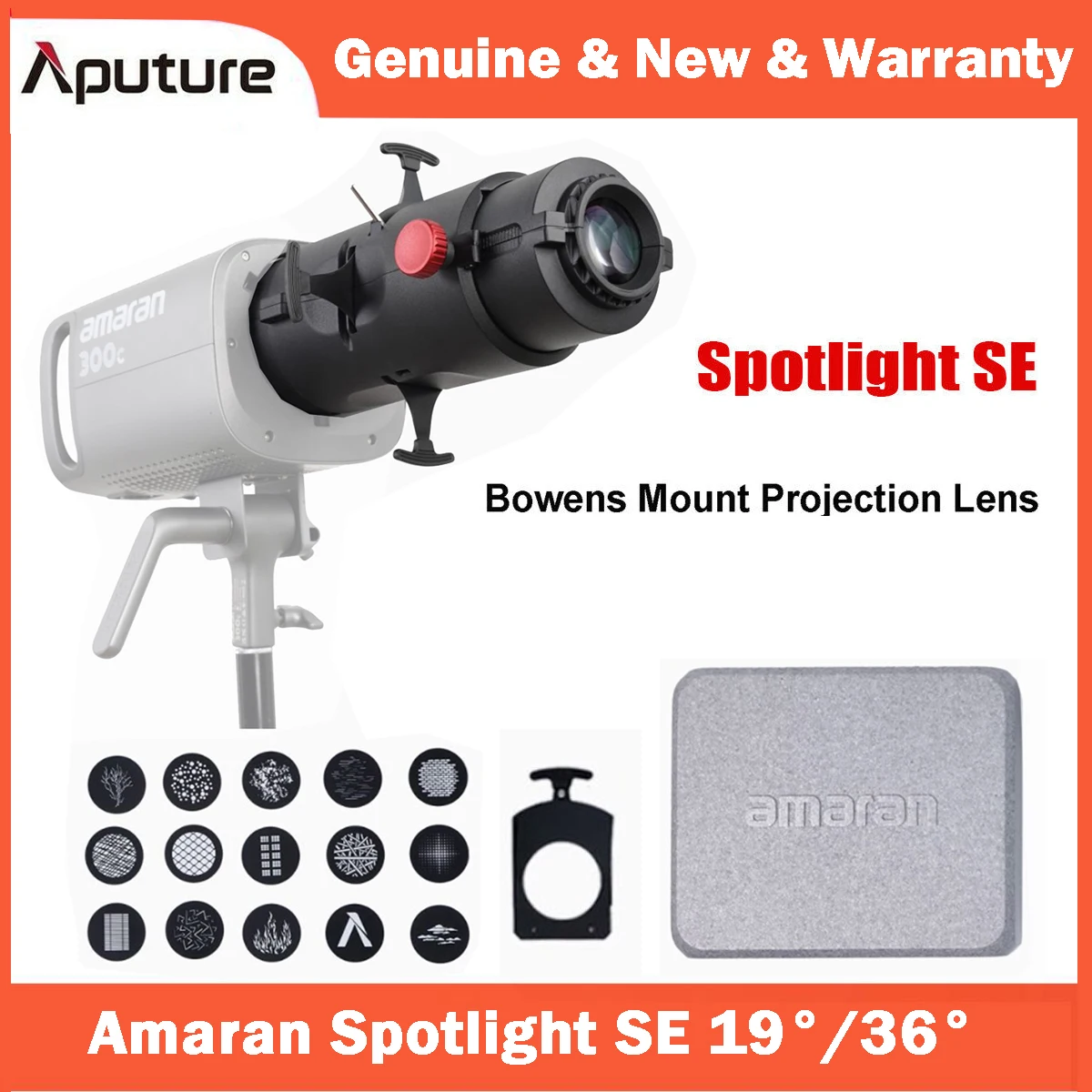 Aputure Amaran Spotlight SE 스포트라이트 SE 프로젝션 렌즈 수정, Amaran 300C 150C 200X S 60X S Aputure 300X 보웬스 마운트 조명용, 19 ° 36 °