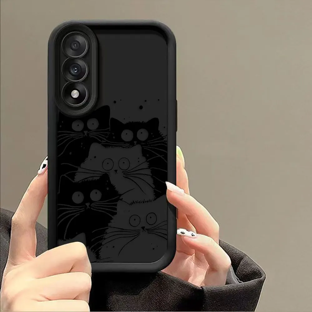 Adorable Black Cat Design Phone Case - Stylish Protective Cover