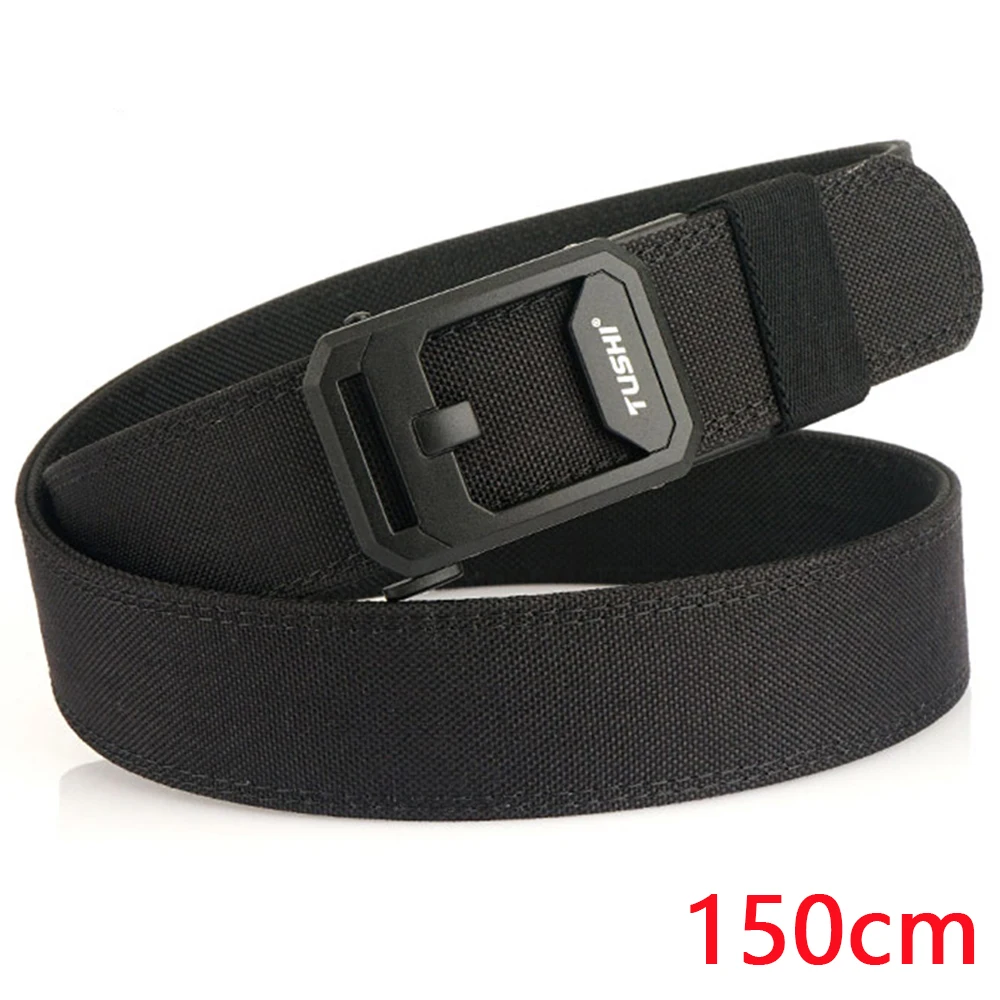 TUSHI Men's Military Tactical Belt 150cm Nylon Heavy Duty Hard Belt for Male Outdoor Casual Belt Automatic Waistband חגורה לאקדח