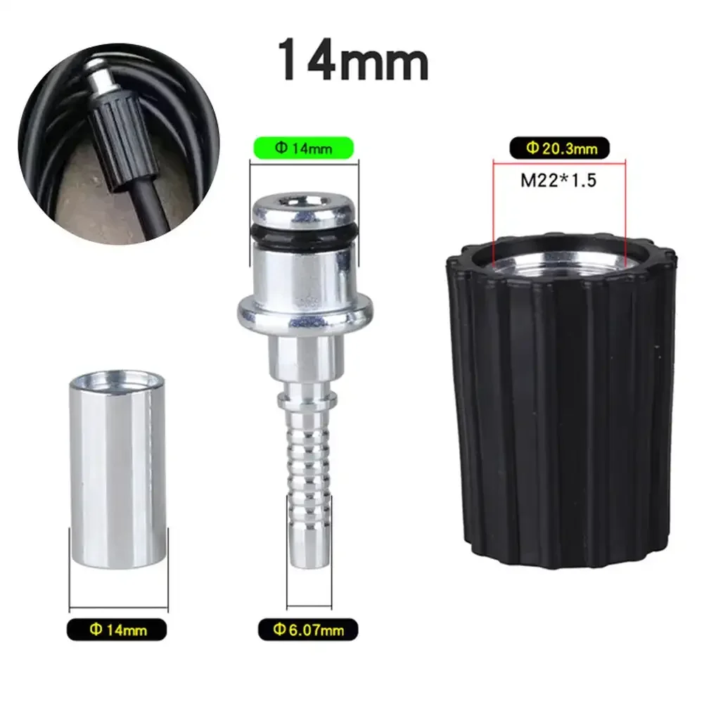 High Pressure Washer Hose Insert Fittings Car Washer Hose Fittings Twist Connector D14 D15mm Ring Nut M22 M14 Fitting Connector 3