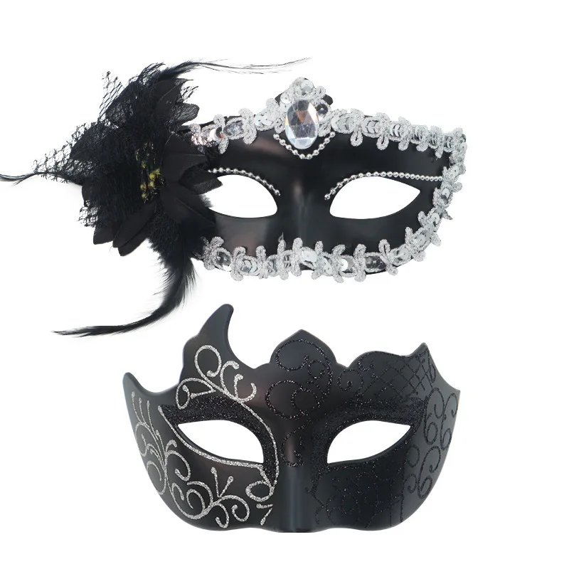 2PCS Paar Masken Sexy Gemalt Maskerade Venedig Feder Blume Party Halbe Gesicht Abdeckung Hochzeit Karneval Leistung Kostüm Prom – Detail 14