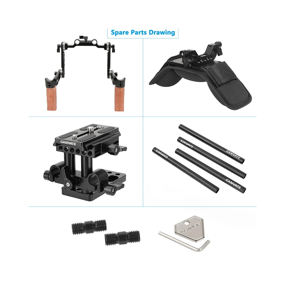 DSLR Camera/DV Camcorder Shoulder Mount Rig With Manfrotto Quick Release Plate &