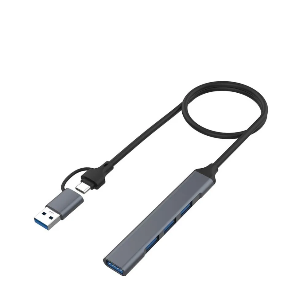 사용하기 쉬운 USB 3.0 C타입 도킹 스테이션, 7 포트, 4 포트, USB C타입 허브, 그레이 PVC, 투인원 도킹 스테이션, 컴퓨터 허브