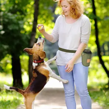Portable Dog Treat Bag Puppy Training Treat Snack Bag Large Capacity Dog Training Snack Reward Waist Bag Pet Feed Pocket 3