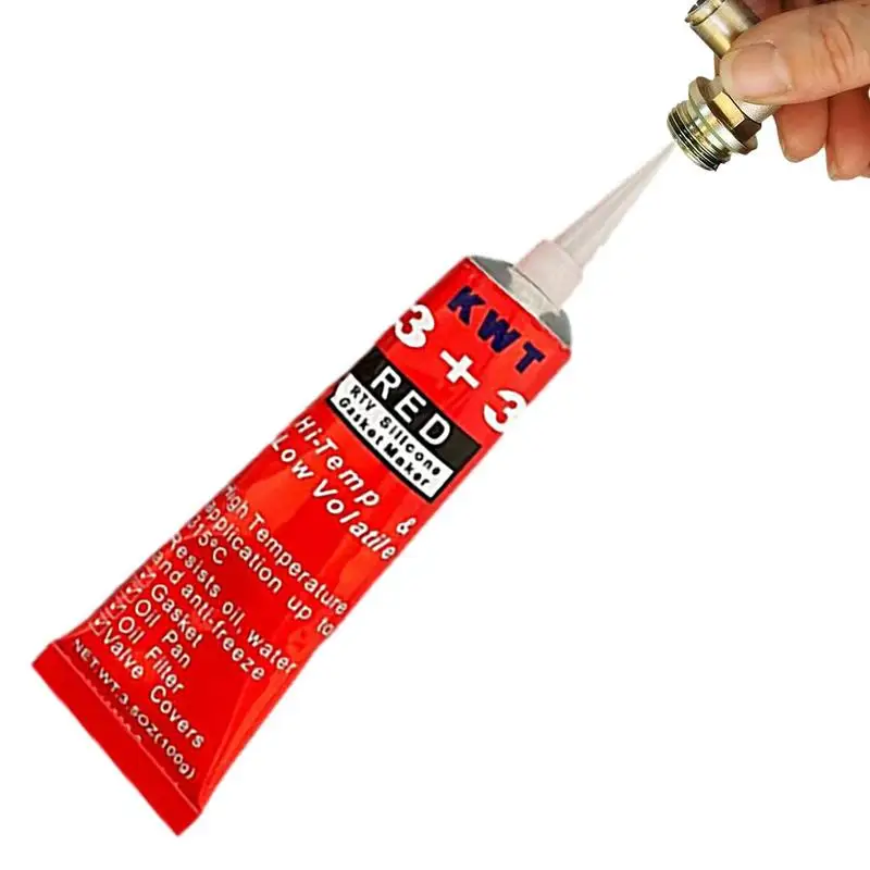 

Multipurpose Gasket Sealer High Temp | 100g Waterproof Red RTV Gasket Maker | Silicone Engine Sealant For Metal Glass Window