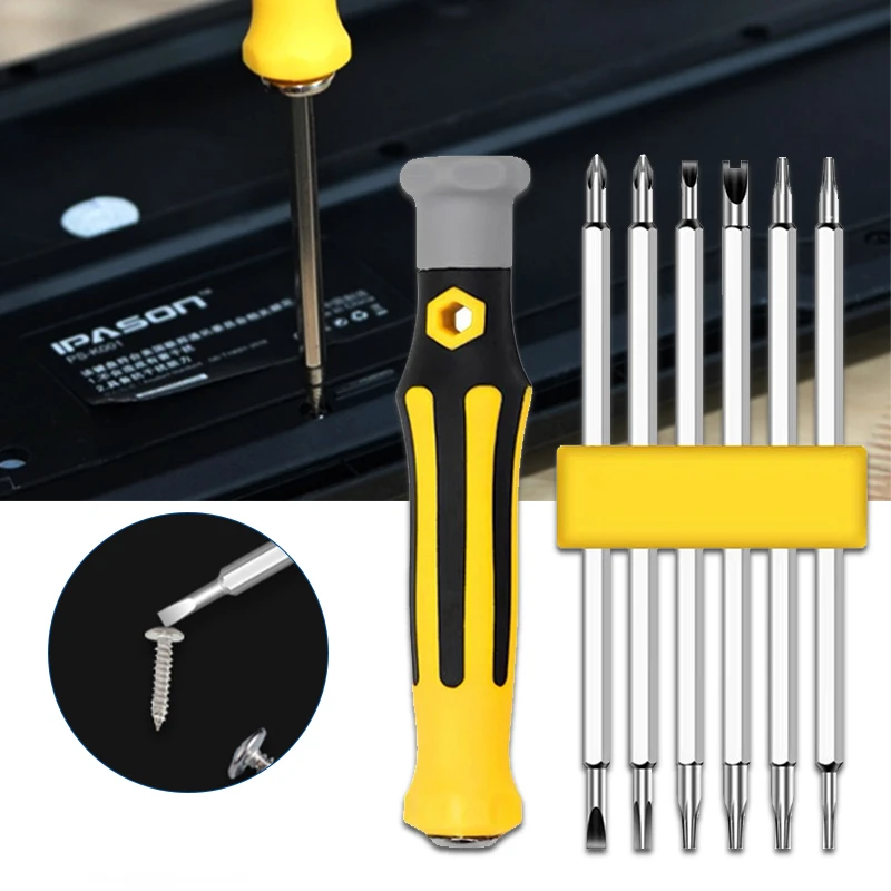 7pcs 12 In 1 Screwdriver Set Precision Magnetic Screw Driver Bits Mini Tool Case Dismountable For Smart Home PC Phone Repair