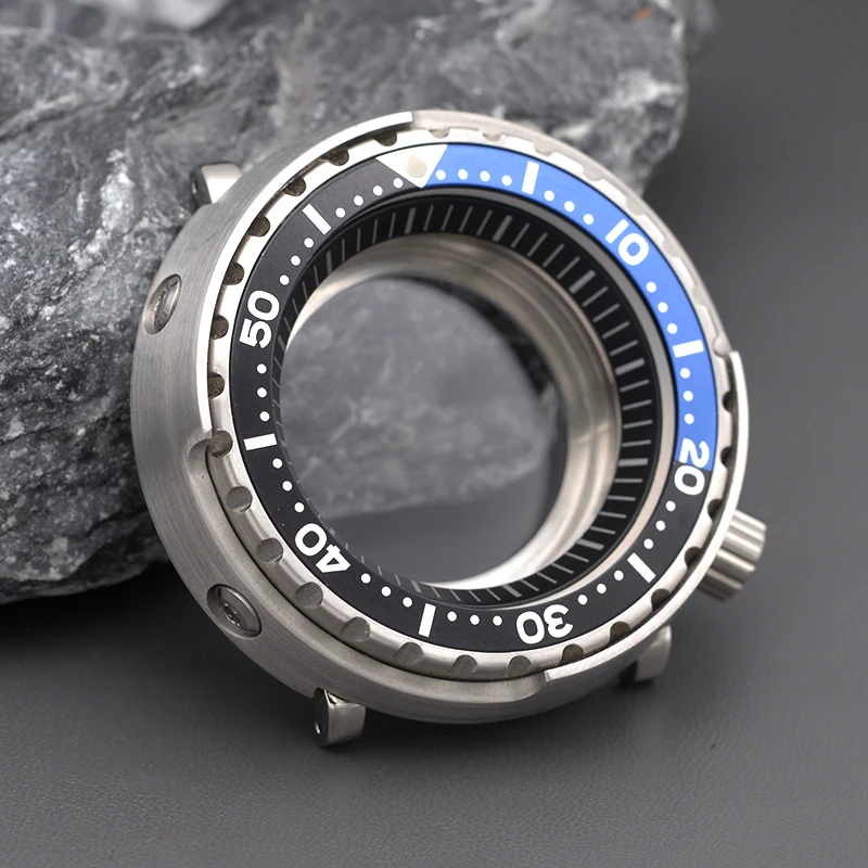Enhanced Waterproof Tuna Canned Watch Case with Transparent Back Cover
