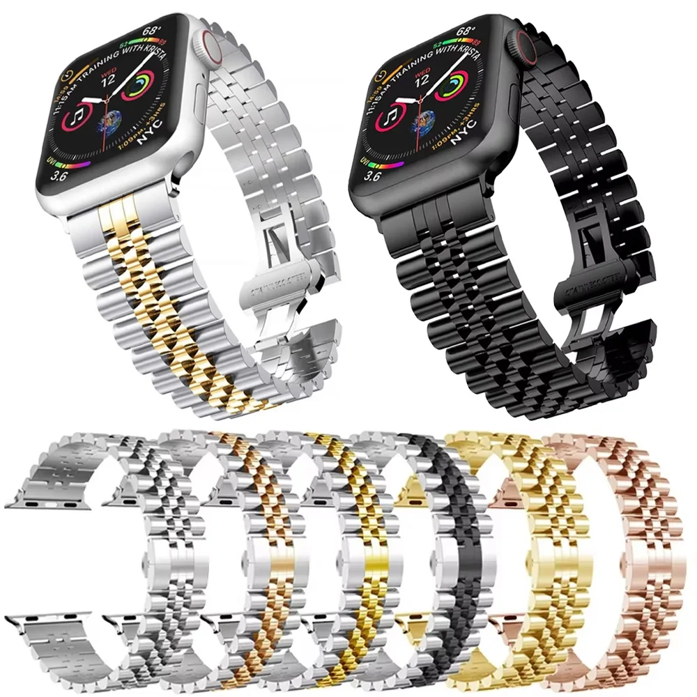 Sleek Stainless Steel Metal Strap Wristband