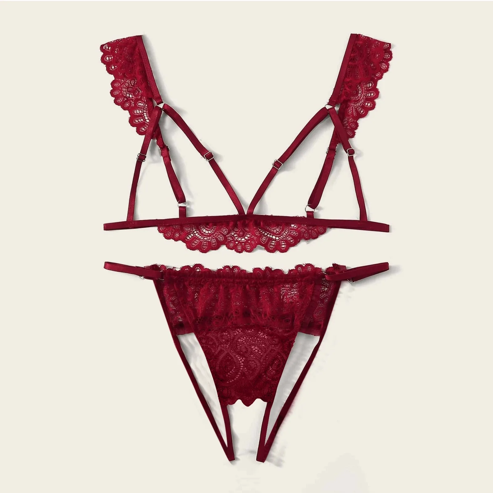 Heißer Verkauf Dessous für Frauen Plus Size Sexy Dreipunkt Zweiteiler Unterwäsche Set Dessous für Frauen Sexy Frech Plus Size_voghion.com