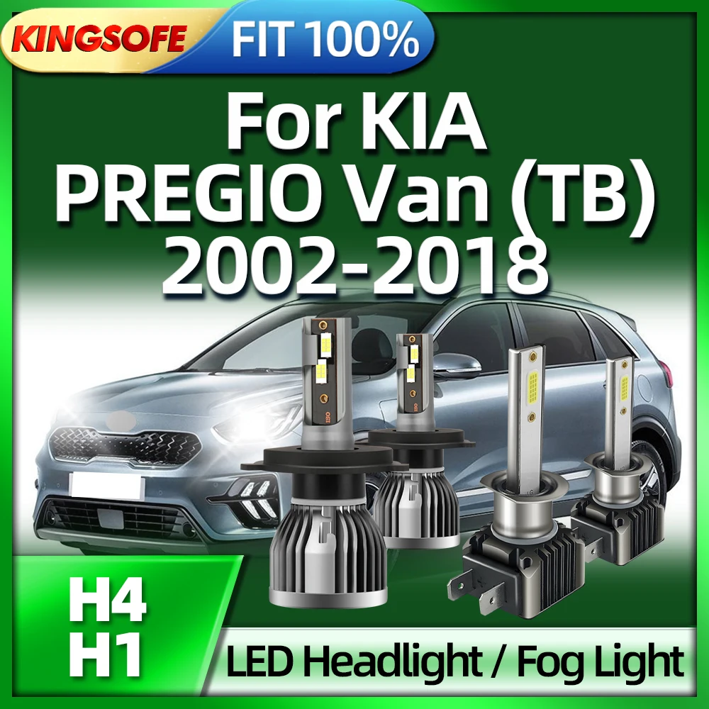 

KINGSOFE H4 Car Headlight 150W High Power LED Bulb H1 Fog Light For KIA PREGIO Van (TB) 2002 2003 2004 2005 2006 2007 2008-2018