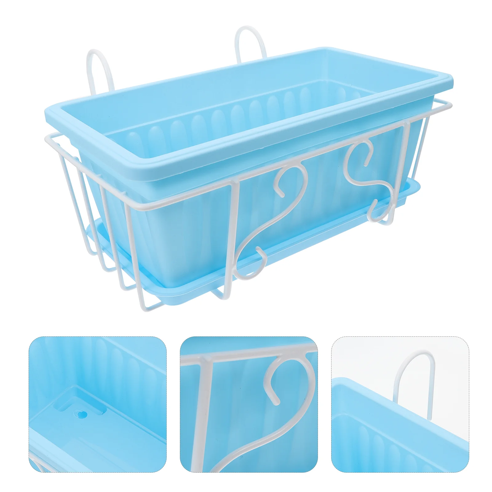 

Vegetable Pot Flowerpot Shelf Garden Supply Railing Plant Tray Stand Iron Hanging Accessories