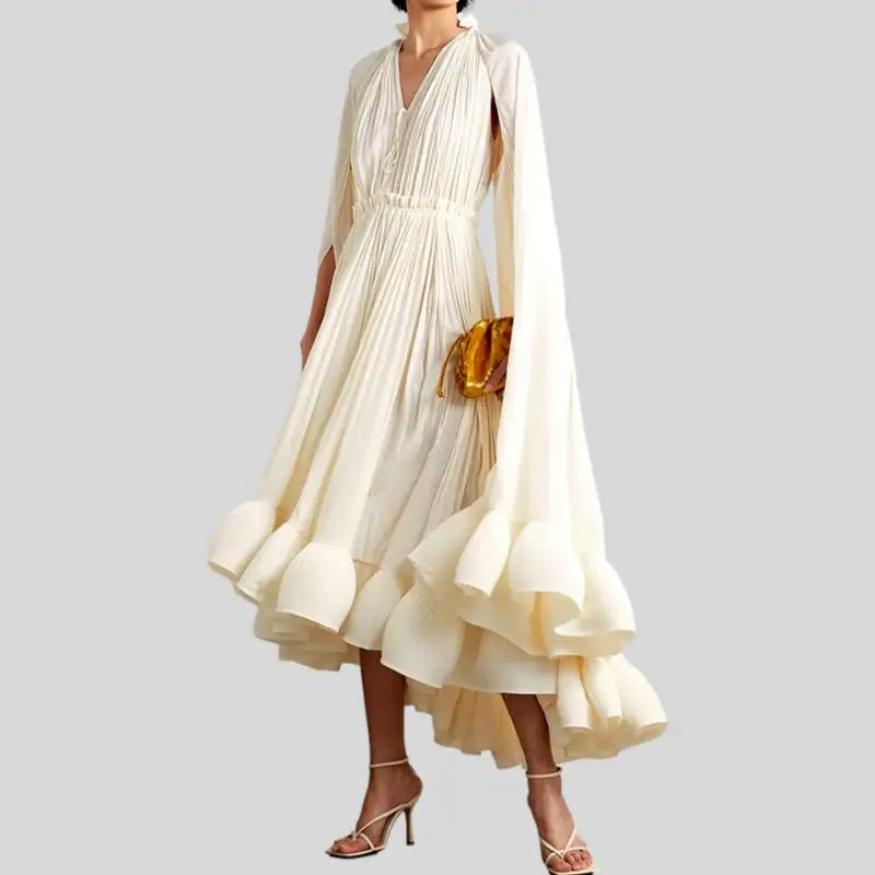 

Elegant Party Dresses For Women Dubai Arabian Luxury Nude A Evening Dress Cloak Sleeve Dress Ladies Wedding Party 2024