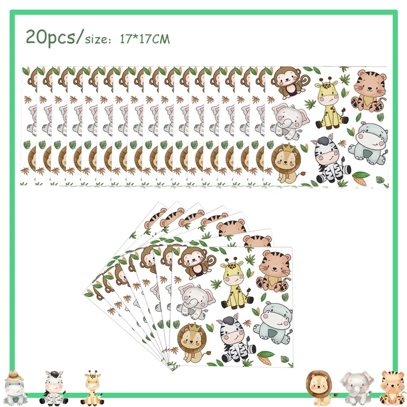 thumbnail image 1 of Jungle Animals Birthday Party Decorations Wild One Woodland Safari Paper Plates Cups Napinks Balloons Baby Shower Kids Supplies, 1 of 5