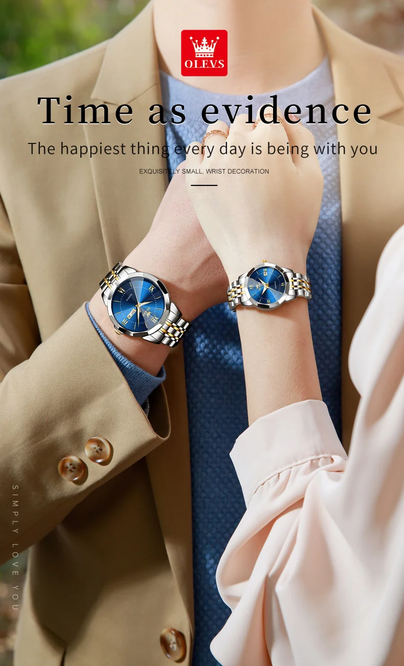 Olevs 9989 Couple Watch description image