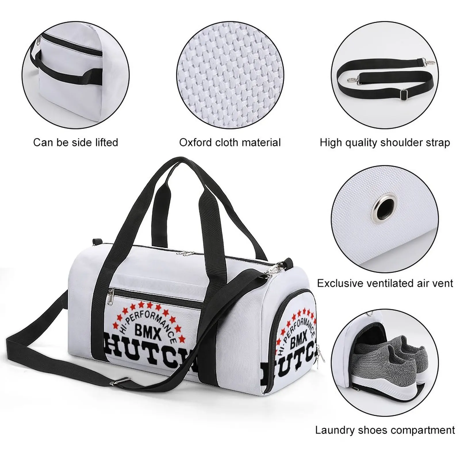 Hutch BMX Logo Gym Bag Vintage Print Training Sports Bags Men's Design Gym Accessories Funny Fitness Bag Outdoor Handbags 4