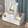 Makeup Organizer Large Capacity Cosmetic Storage Box Drawer Storage  Jewelry Box Desktop NailPolish Makeup Container With Mirror 1