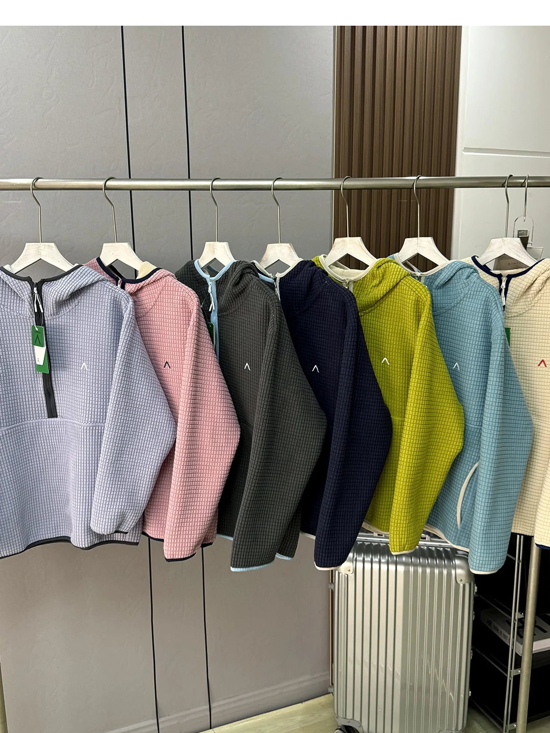 Faionable Casual Hooded Fce Jaet Texture Sensation Zipper Couple Sle Sweatirt Outerwear Loose Fit Long Sve