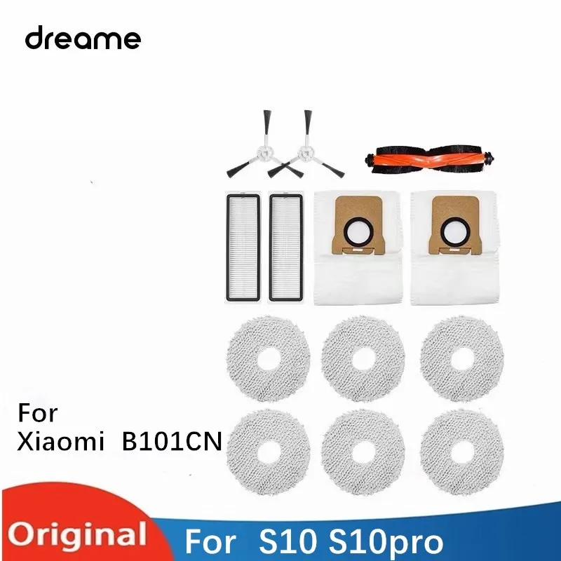 

Dreame S10 S10pro Cleaner Spare Parts Main Side Brush Hepa Filter Mop Rag Dust Bags for Xiaomi Mijia B101CN Accessories