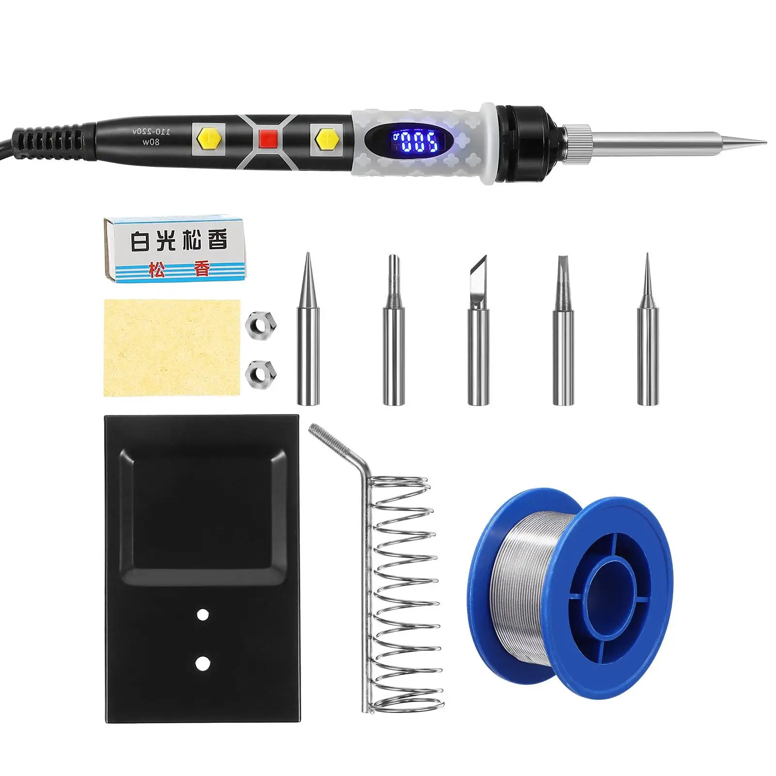 10Pcs Soldering Iron Kit Electric Soldering Iron Tool Adjustable Temperature Digital Welding Equipment Kit Tool