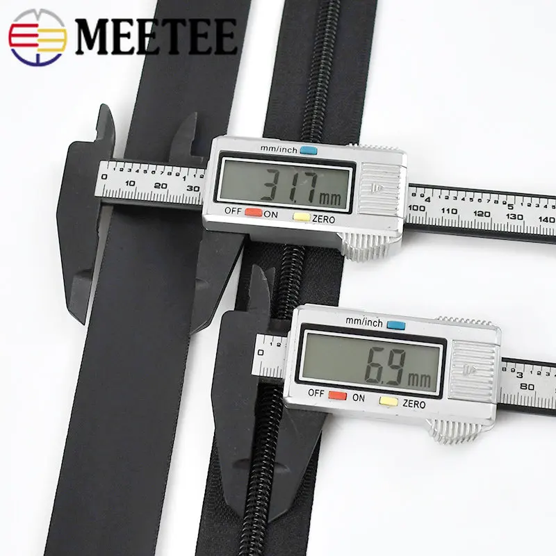 Meetee 1Pc 5# Nylon Waterproof Zippers 15/18/20cm Close-End 40-150cm Open-End DIY Jacket Bag Zip Repair Sewing Accessories