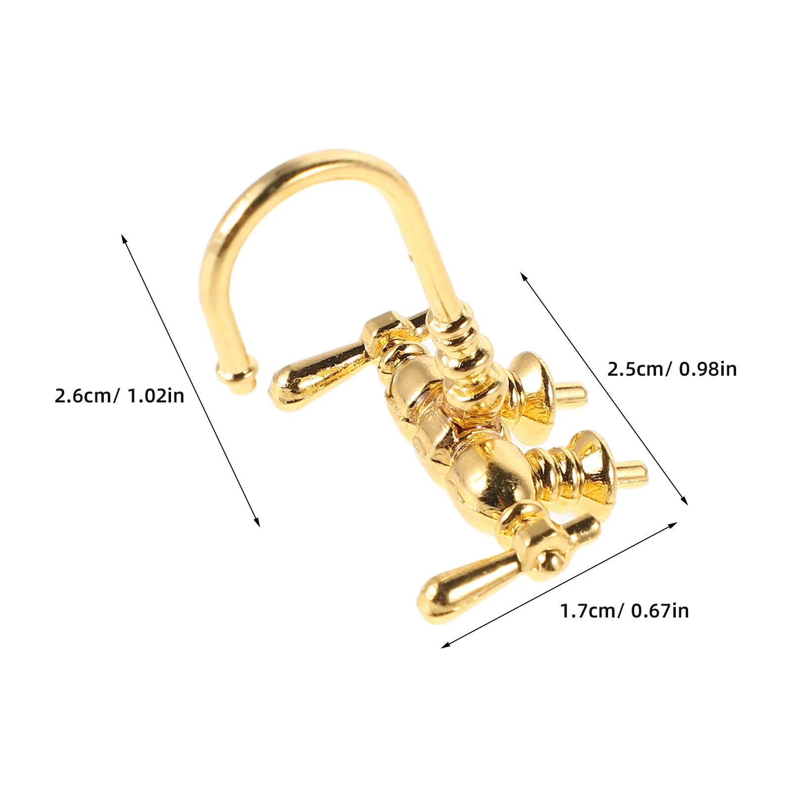 미니어처 욕실 액세서리 1:12 스케일 빈티지 금속 믹서 탭 농가풍 욕조 장면 장식 사실적인 공예 수도꼭지