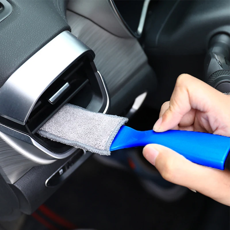 Car Interior Cleaning Brush Air Conditioner Cleaning Tools Air Outlet Dust Removal Soft Brush Double-ended Auto Duster Cleaner car duster