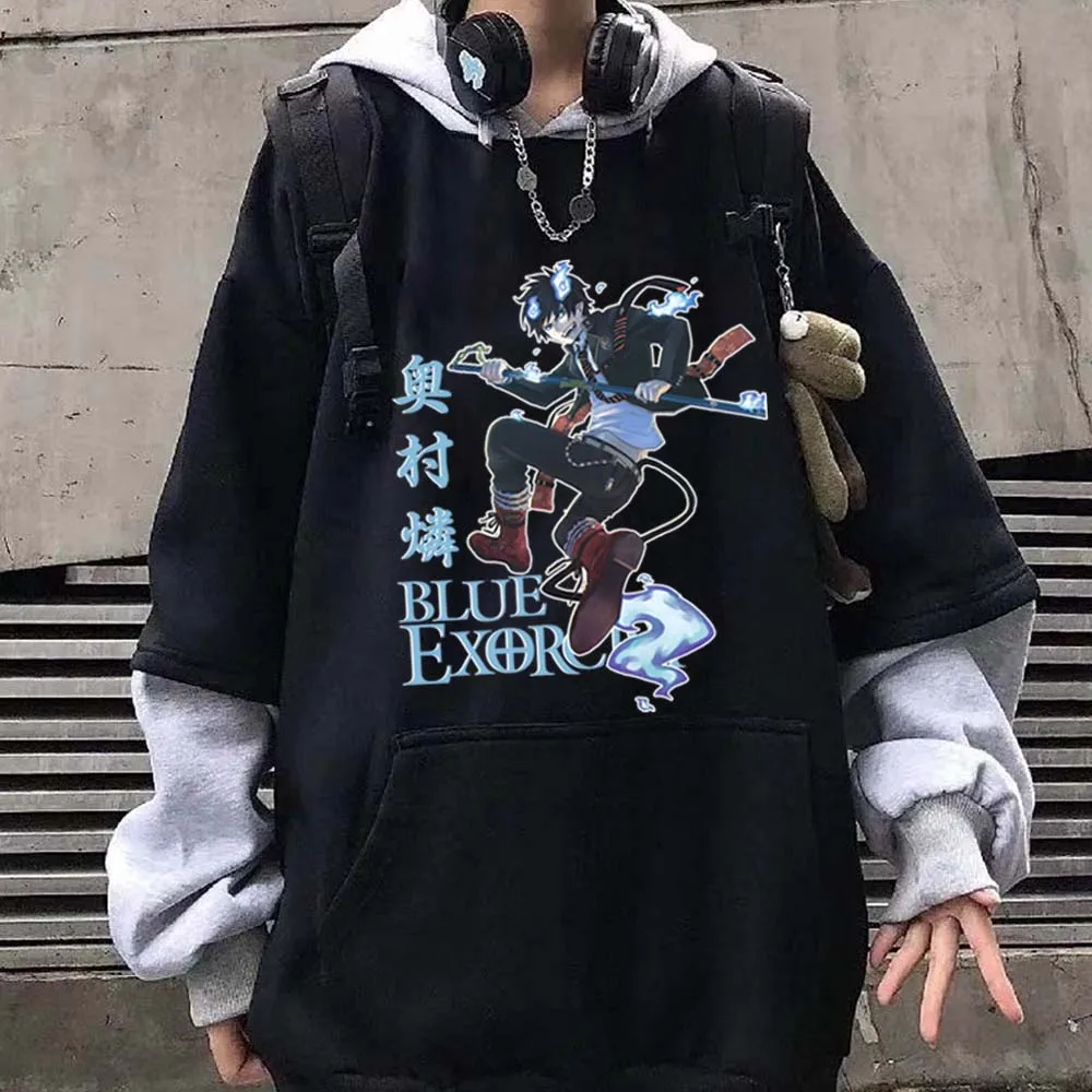 

Okumura Rin Hoodie Japanese Harajuku Anime Blue Exorcist Men Women Loog Sleeve Hoodie Sweatshirt Gift
