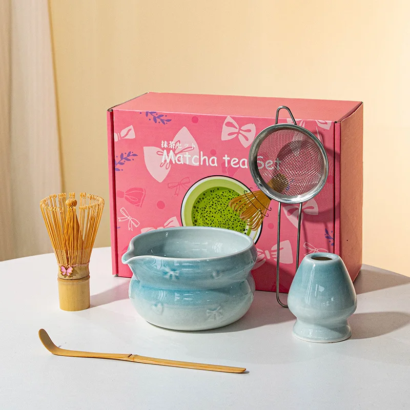 Matcha Tee Set Mit Besen, Keramikschale, Löffel Und Sieb_voghion.com
